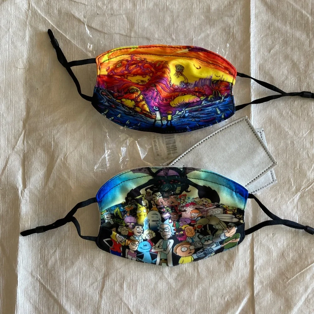 Two Rick & Morty Face Masks New